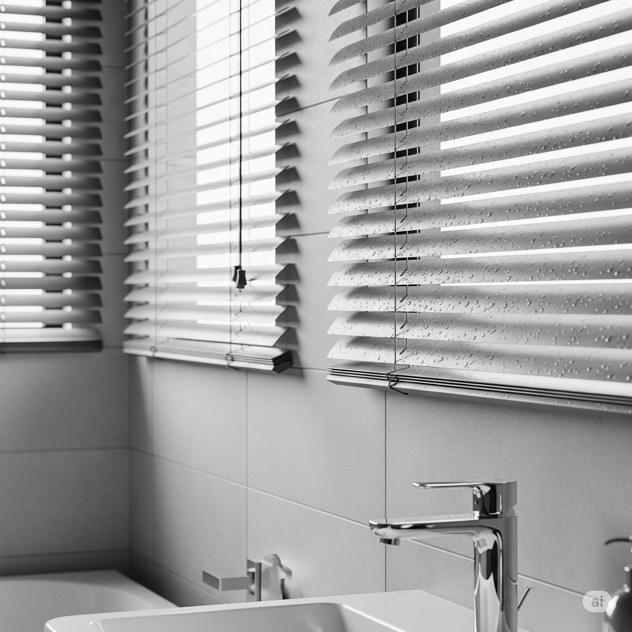Light Grey Aluminium Venetian Blinds