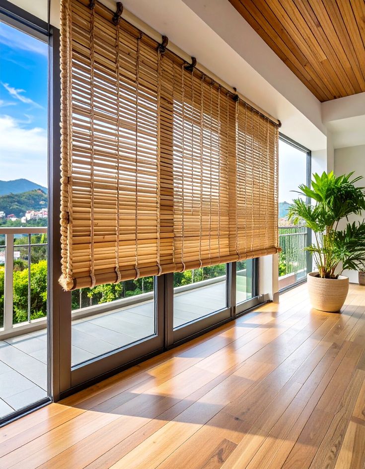 Outdoor Bamboo Blinds Installation