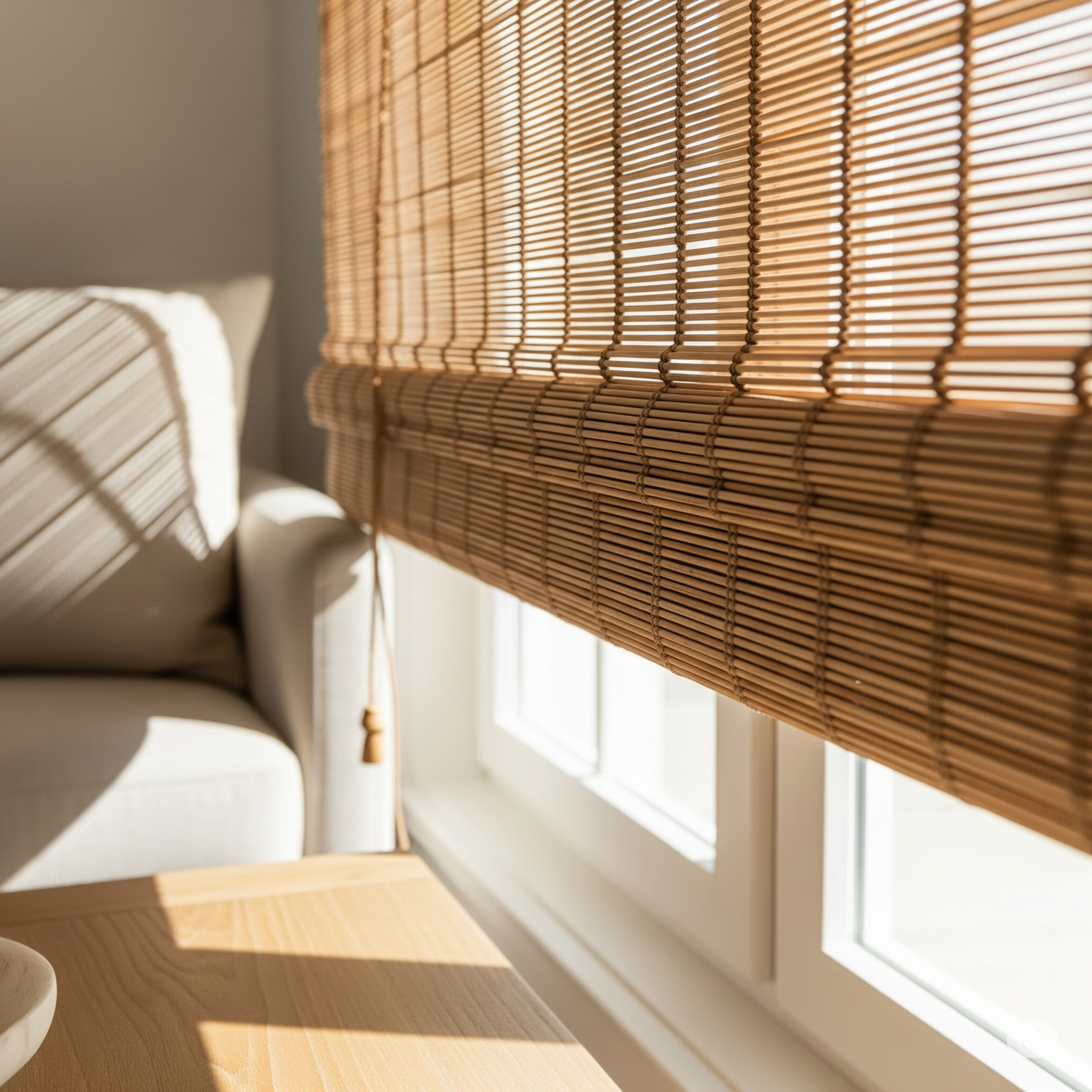 Natural Flat Indoor Bamboo Blinds for home windows