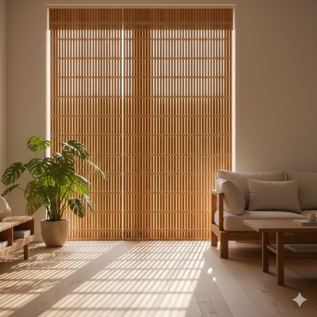 Wood and bamboo blinds for natural warmth