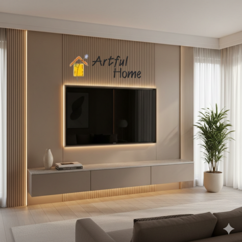 Modern Entertainment Center with Shelves